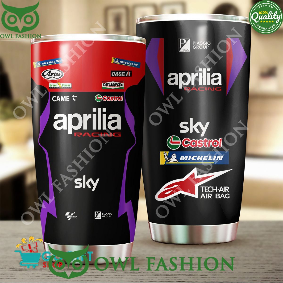 Aprilia Racing Team Sky Castrol Tumbler Cup - Adult & Kids T-Shirts, Sweatshirts & Hoodies apparel design preview 1