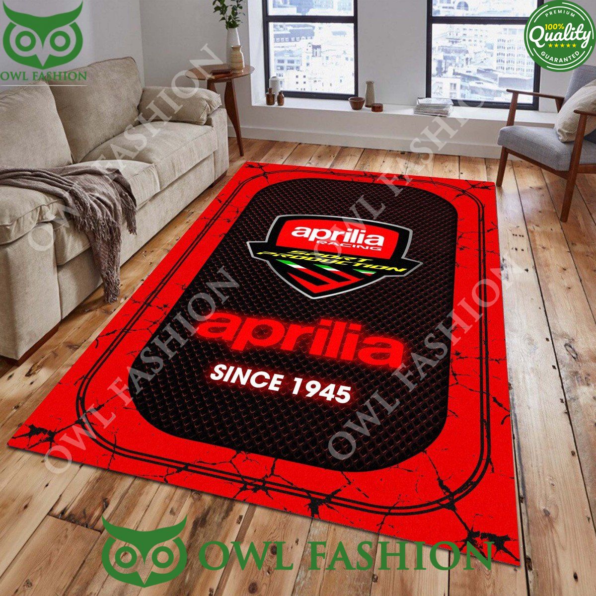 Aprilia Since 1945 Italian Logo Custom Color Rug - Adult & Kids T-Shirts, Sweatshirts & Hoodies apparel design preview 1