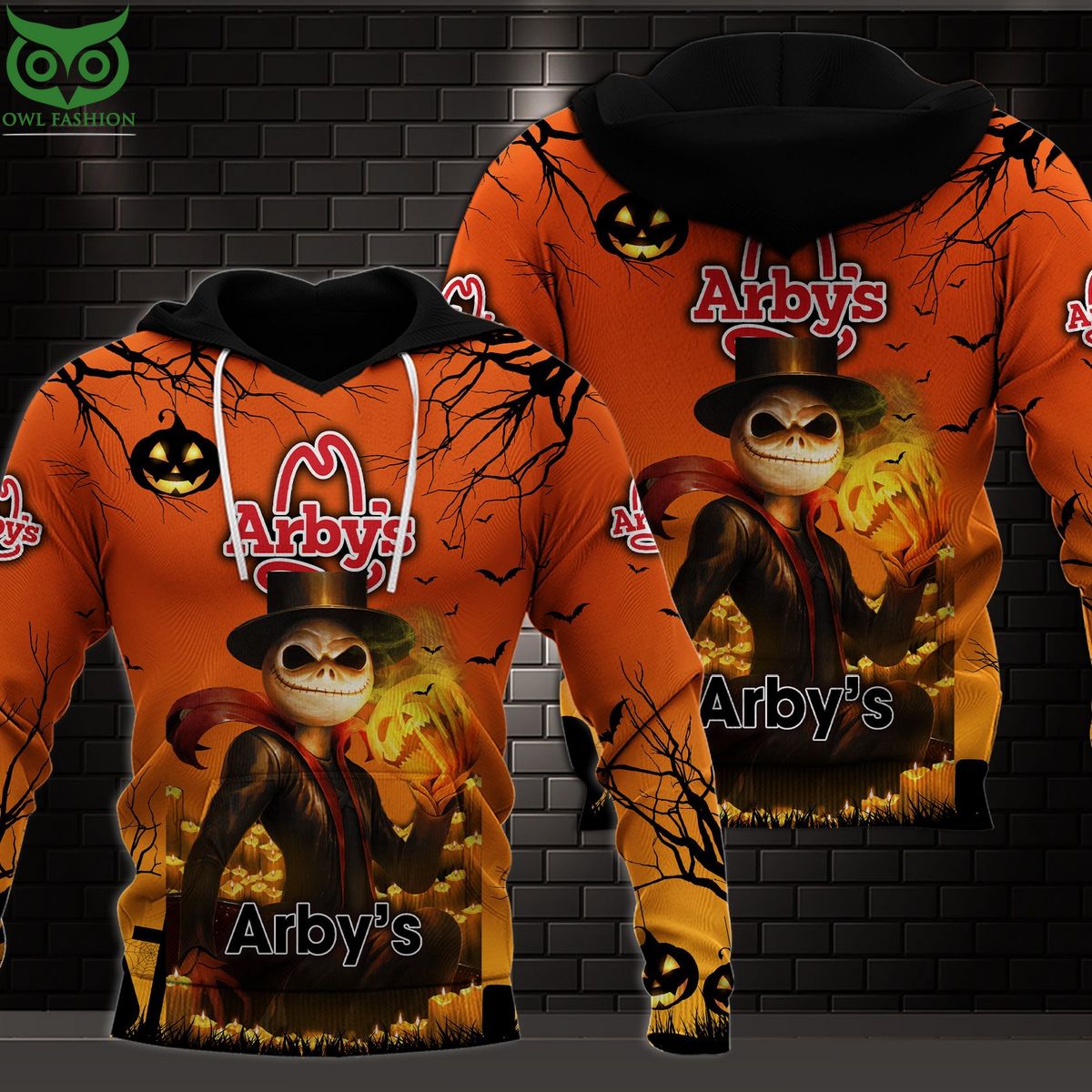 Arby'S Halloween Pumpkin 3D - Adult & Kids T-Shirts, Sweatshirts & Hoodies apparel design preview 1