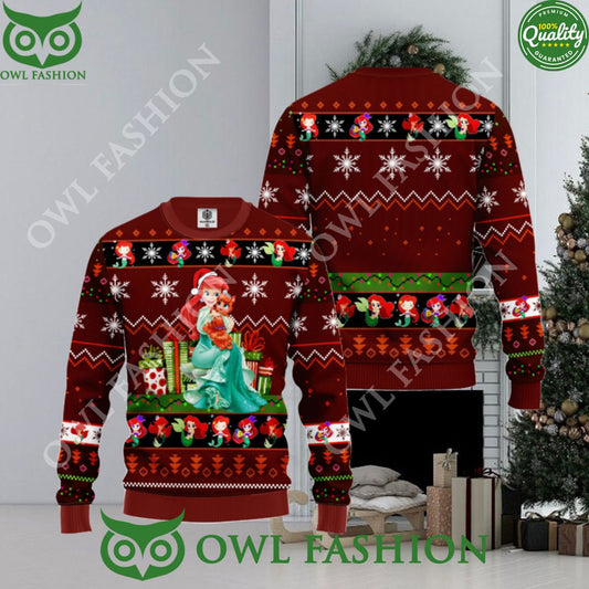 Ariel Mermaid ugly Christmas sweater Jumper - Adult & Kids T-Shirts, Sweatshirts & Hoodies apparel design preview 1