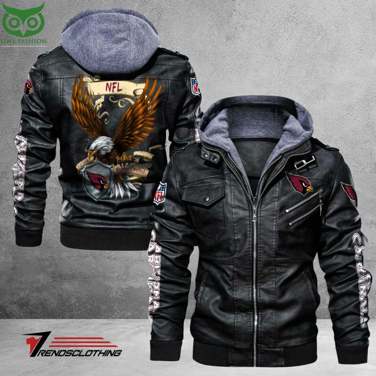 Arizona Cardinals Trending 2D Leather Jacket - Adult & Kids T-Shirts, Sweatshirts & Hoodies apparel design preview 1