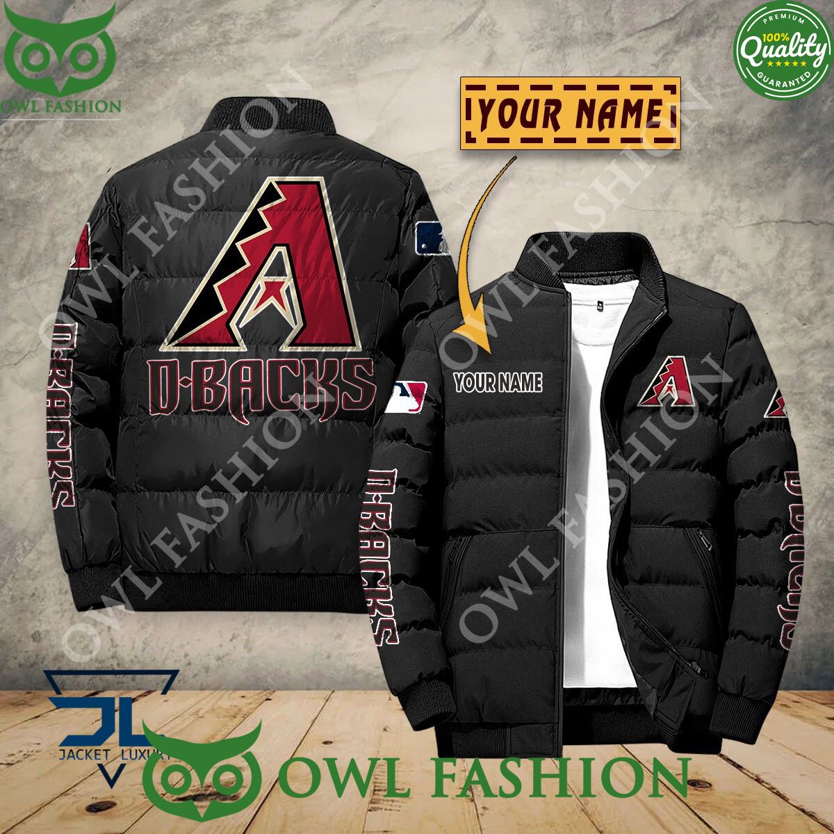 Arizona Diamondbacks Custom Name MLB Baseball Jacket - Adult & Kids T-Shirts, Sweatshirts & Hoodies apparel design preview 1
