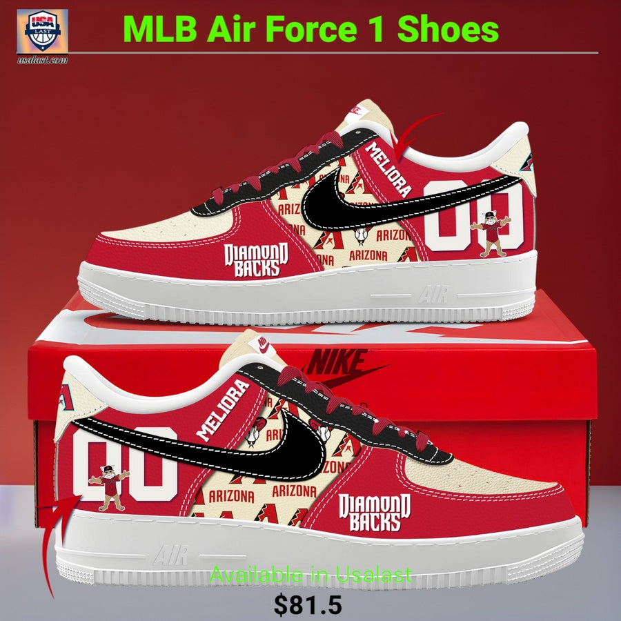 Arizona Diamondbacks Personalized Air Force 1 Shoes - Adult & Kids T-Shirts, Sweatshirts & Hoodies apparel design preview 1