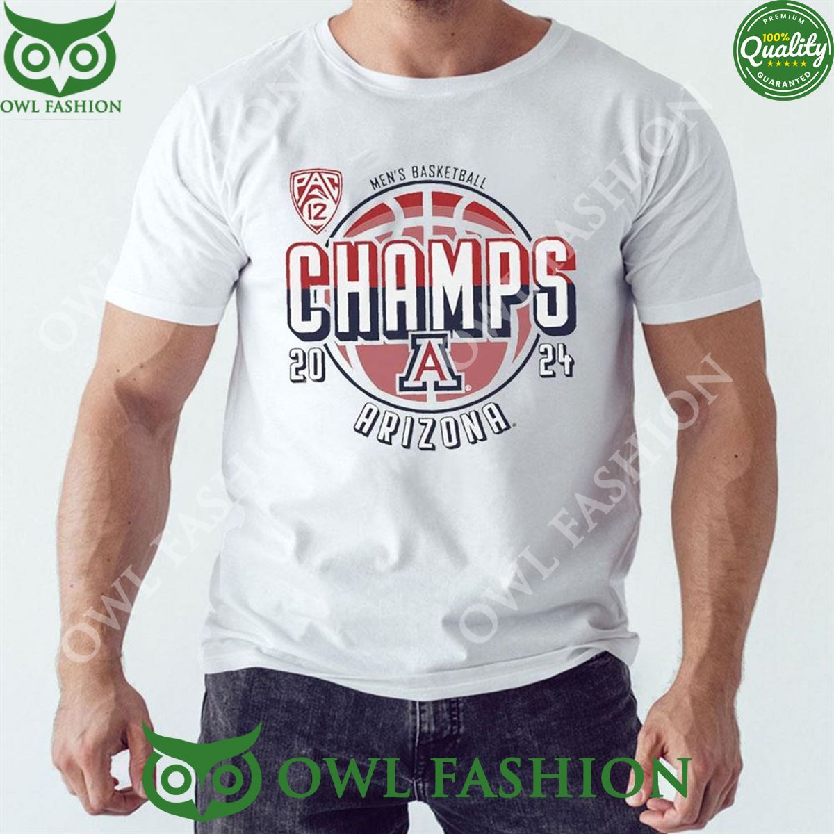 Arizona Wildcats 2024 Pac-12 Men's Basketball Regular - Adult & Kids T-Shirts, Sweatshirts & Hoodies apparel design preview 1