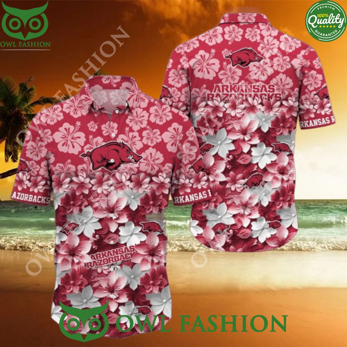 Arkansas Razorbacks NCAA2 Hawaiian Trending Summer - Adult & Kids T-Shirts, Sweatshirts & Hoodies apparel design preview 1