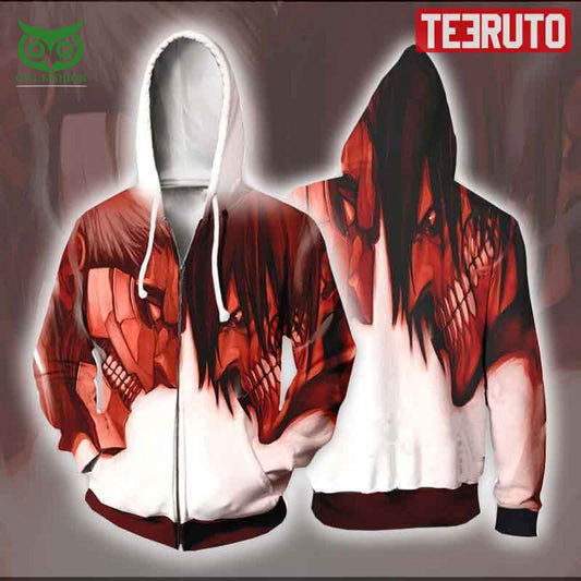 Armored Titan Vs Attack Aot On Zip Up 3D - Adult & Kids T-Shirts, Sweatshirts & Hoodies apparel design preview 1