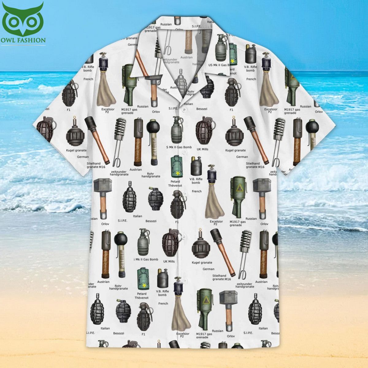 Armory Bomb Grenade Explosion Cuban Collar Hawaiian - Adult & Kids T-Shirts, Sweatshirts & Hoodies apparel design preview 1