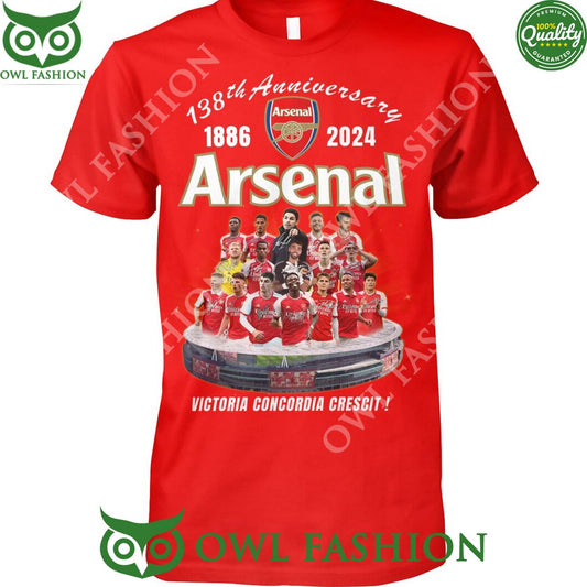 Arsenal 1886 2024 138th anniversary victoria - Adult & Kids T-Shirts, Sweatshirts & Hoodies apparel design preview 1