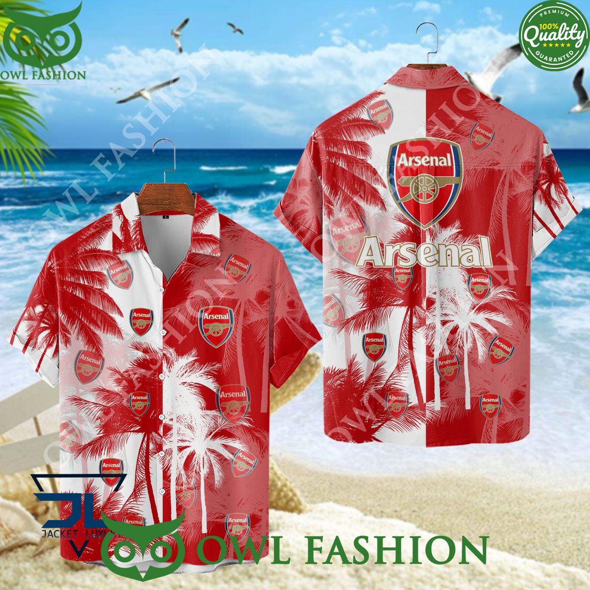 Arsenal F.C. EFL Cup football summer Hawaiian - Adult & Kids T-Shirts, Sweatshirts & Hoodies apparel design preview 1
