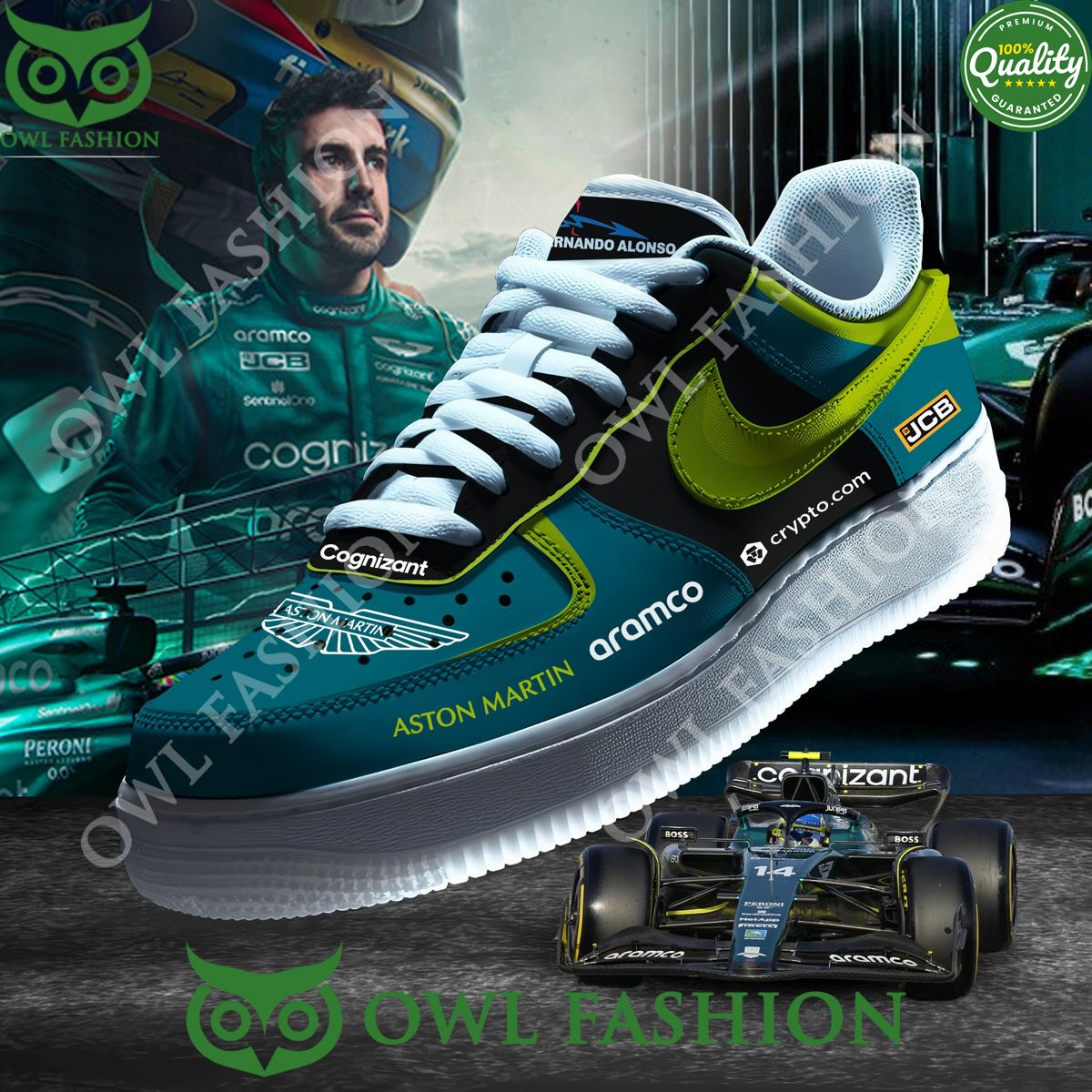 Aston Martin Cognizant aramco fernando alonso F1 - Adult & Kids T-Shirts, Sweatshirts & Hoodies apparel design preview 1
