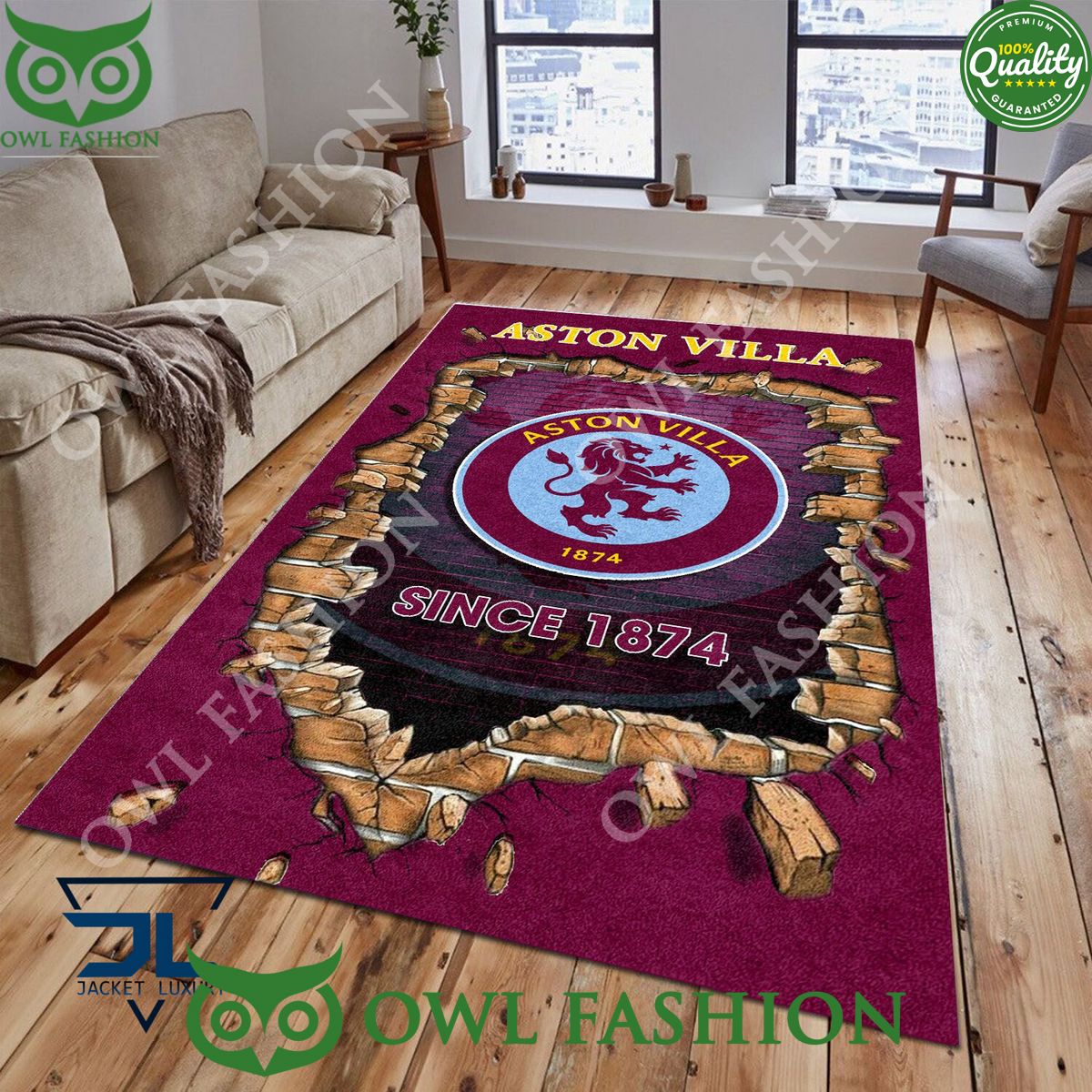 Aston Villa F.C 1868 Premier League Living Room - Adult & Kids T-Shirts, Sweatshirts & Hoodies apparel design preview 1
