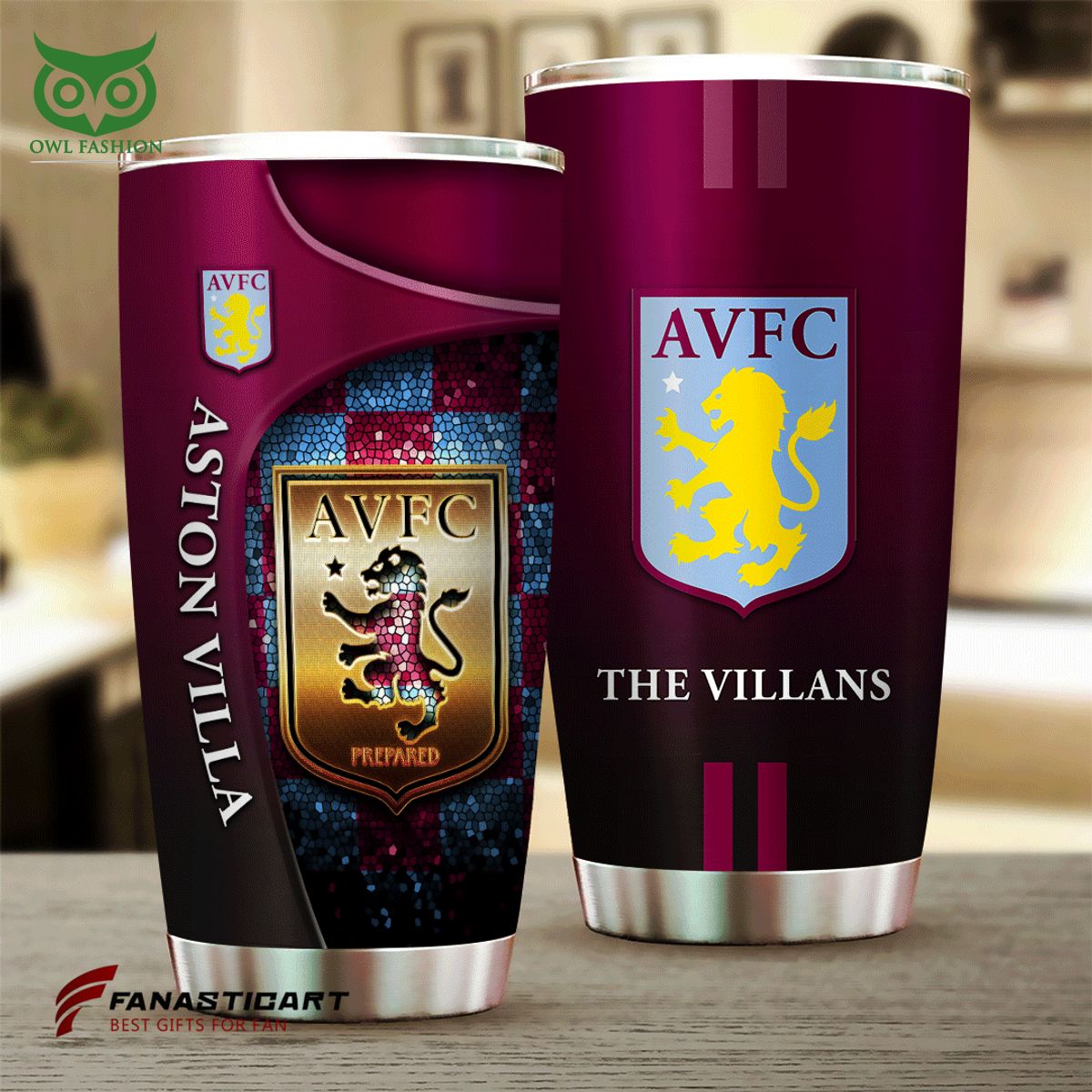 Aston Villa Premier League Football Team Tumbler Cup - Adult & Kids T-Shirts, Sweatshirts & Hoodies apparel design preview 1