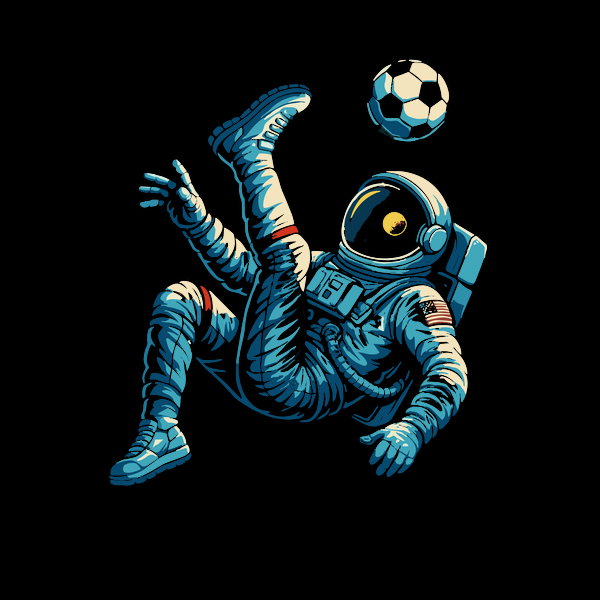 Astronaut Soccer - Adult & Kids T-Shirts, Sweatshirts & Hoodies apparel design preview 1