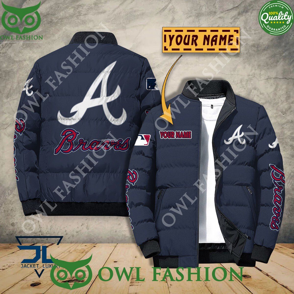 Atlanta Braves Custom Name MLB Baseball Jacket Sport - Adult & Kids T-Shirts, Sweatshirts & Hoodies apparel design preview 1