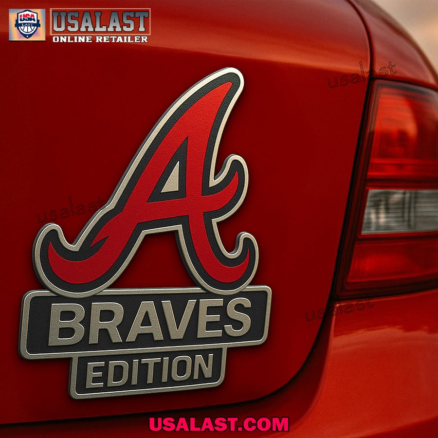 Atlanta Braves Premium Car Emblem Custom 3D Badge - Adult & Kids T-Shirts, Sweatshirts & Hoodies apparel design preview 1
