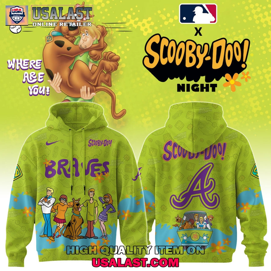 Atlanta Braves Scooby Doo Night 3D Set - Adult & Kids T-Shirts, Sweatshirts & Hoodies apparel design preview 1