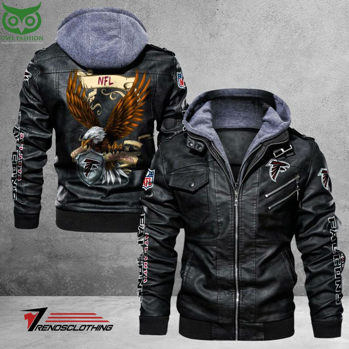Atlanta Falcons Trending 2D Leather Jacket - Adult & Kids T-Shirts, Sweatshirts & Hoodies apparel design preview 1