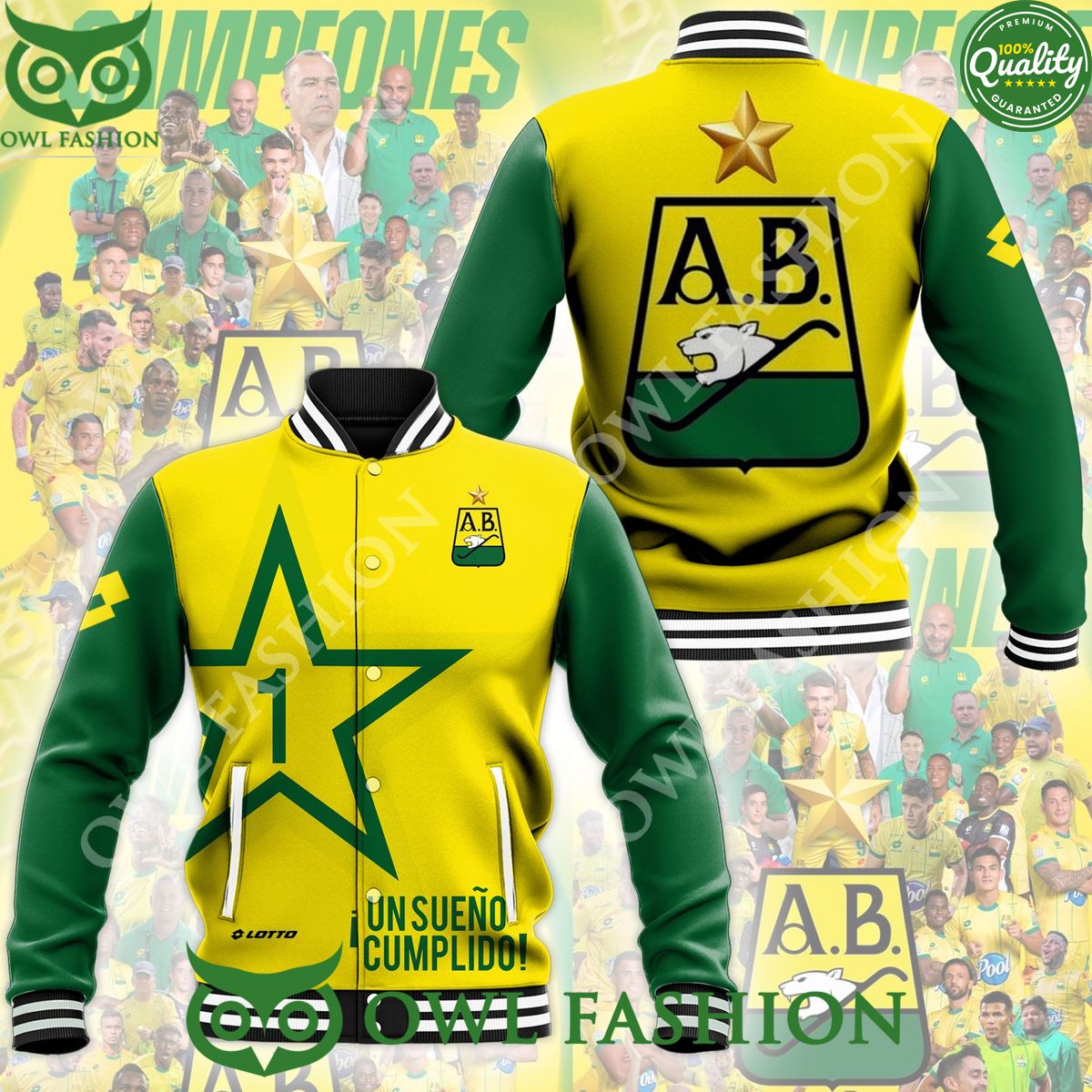 Atletico Bucaramanga Campeones Baseball jacket - Adult & Kids T-Shirts, Sweatshirts & Hoodies apparel design preview 1