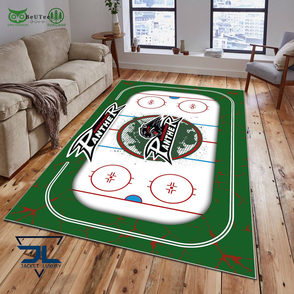 Augsburger Panther Germany Ice Hockey Team Carpet Rug - Adult & Kids T-Shirts, Sweatshirts & Hoodies apparel design preview 1