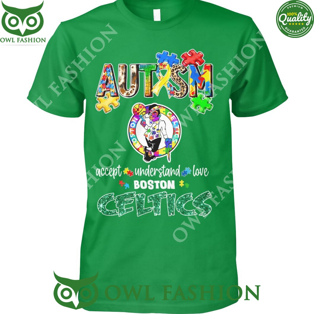 Autism Boston Celtics Accept Understand love - Adult & Kids T-Shirts, Sweatshirts & Hoodies apparel design preview 1