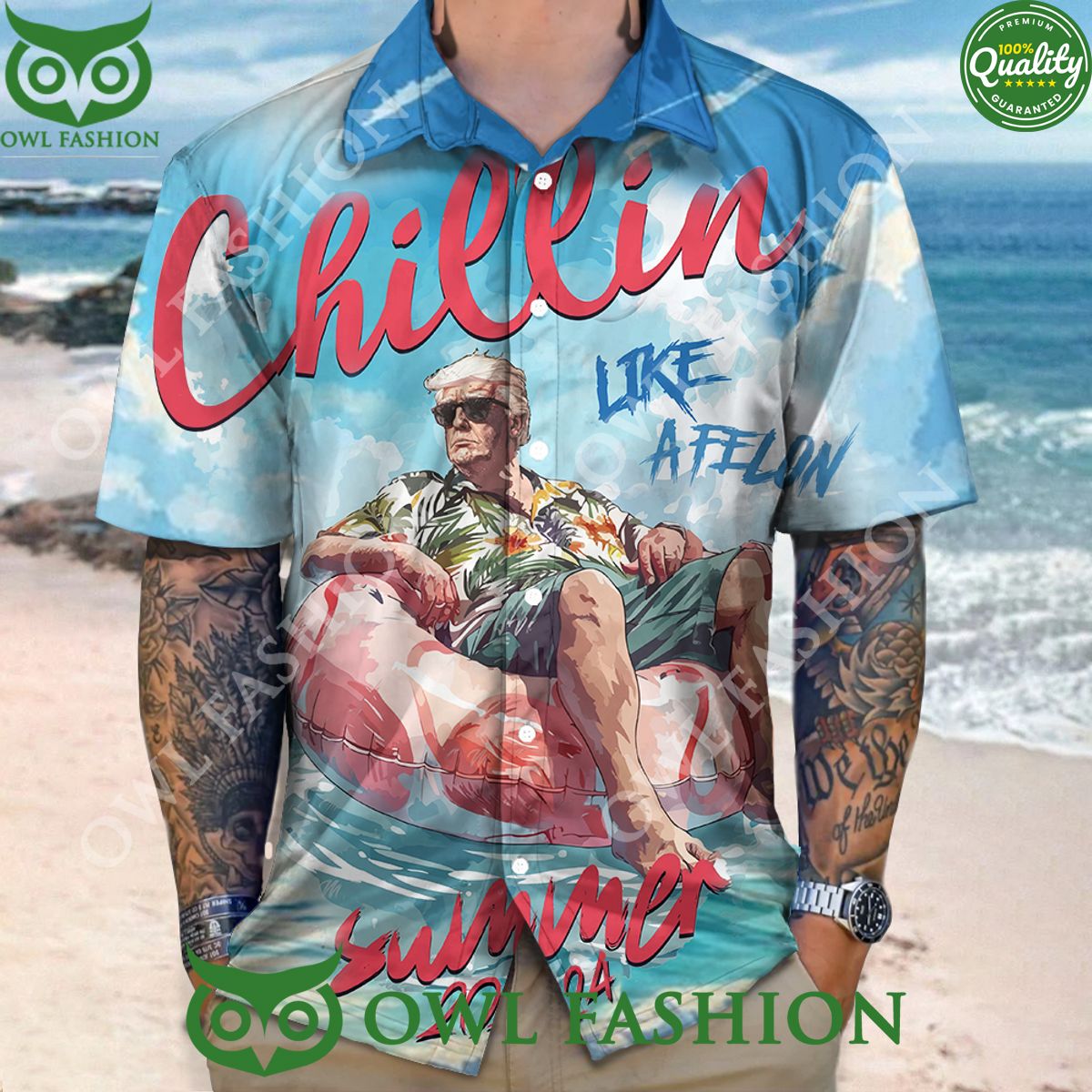 Chillin Like A Felon Summer 2024 Trump President - Adult & Kids T-Shirts, Sweatshirts & Hoodies apparel design preview 1