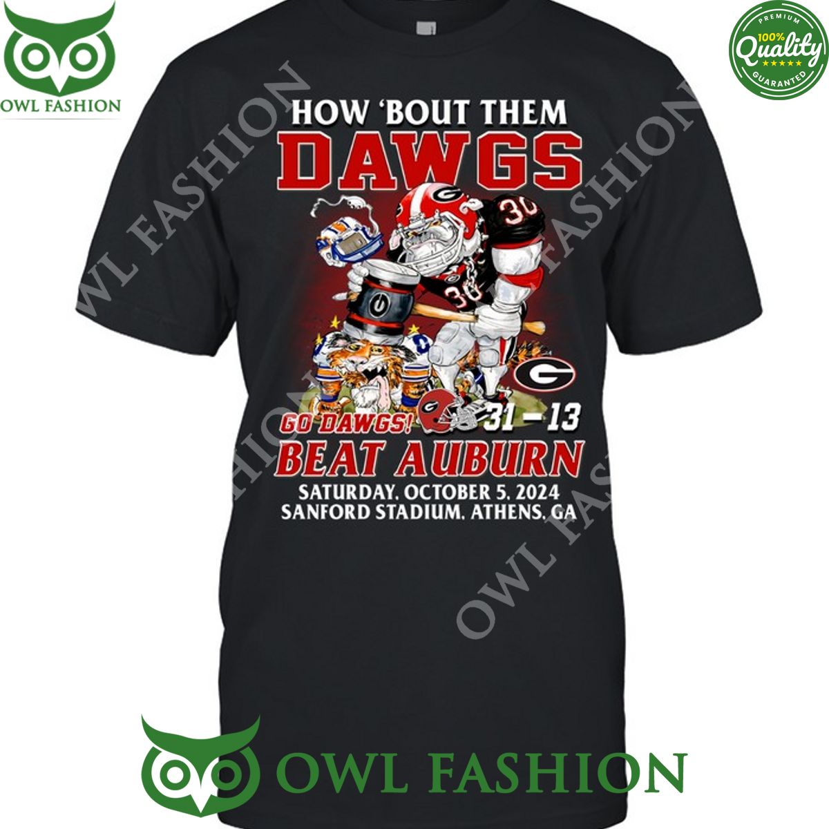 Georgia Beat Auburn Go Dawgs Feel a bulldog bite - Adult & Kids T-Shirts, Sweatshirts & Hoodies apparel design preview 1