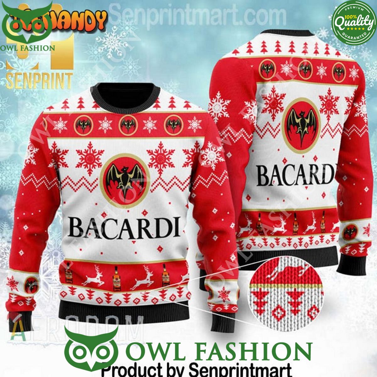 Bacardi Vacation Time Christmas Wool Sweater - Adult & Kids T-Shirts, Sweatshirts & Hoodies apparel design preview 1