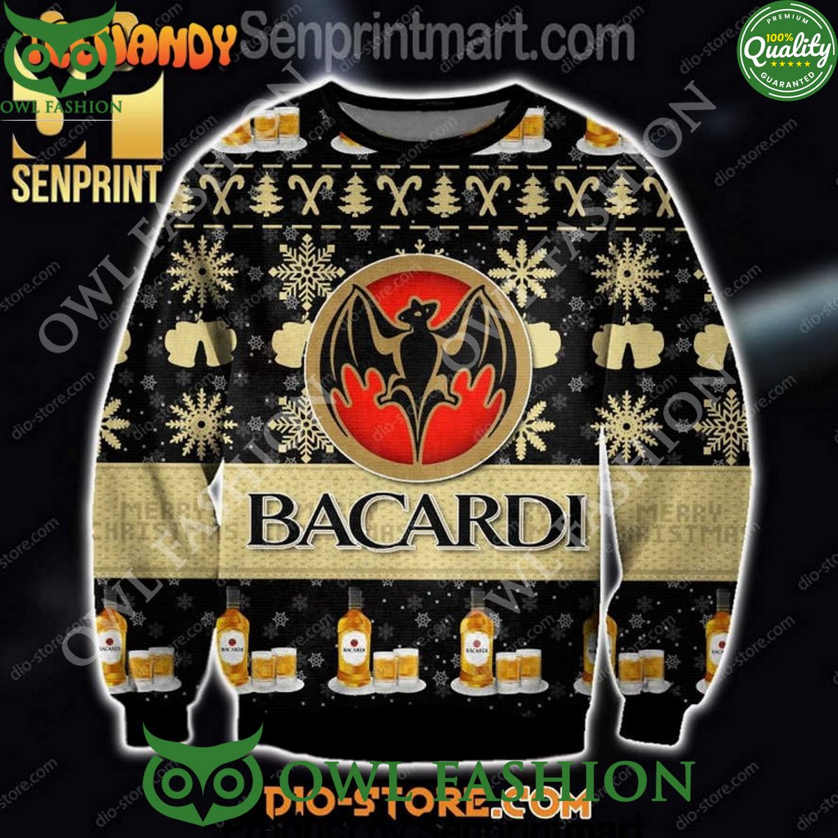 Bacardi Vacation Time Wool Blend Ugly Christmas - Adult & Kids T-Shirts, Sweatshirts & Hoodies apparel design preview 1