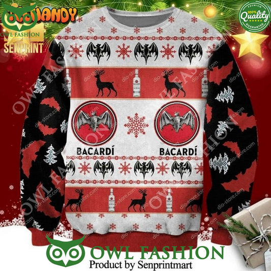 Bacardi Wine Alcohol Knitted Ugly Christmas Sweater - Adult & Kids T-Shirts, Sweatshirts & Hoodies apparel design preview 1