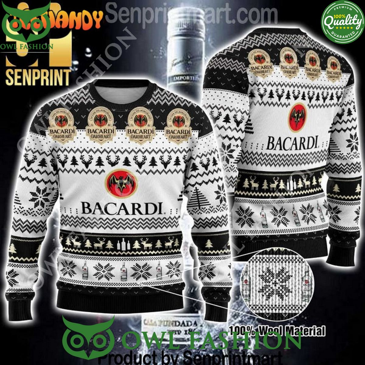 Bacardi Wine Chirtmas Gifts Full Printing Knitted - Adult & Kids T-Shirts, Sweatshirts & Hoodies apparel design preview 1