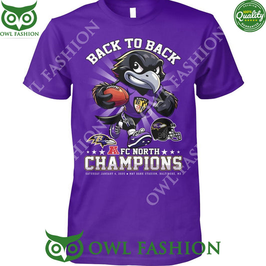 Back to AFC North Champions Ravens - Adult & Kids T-Shirts, Sweatshirts & Hoodies apparel design preview 1
