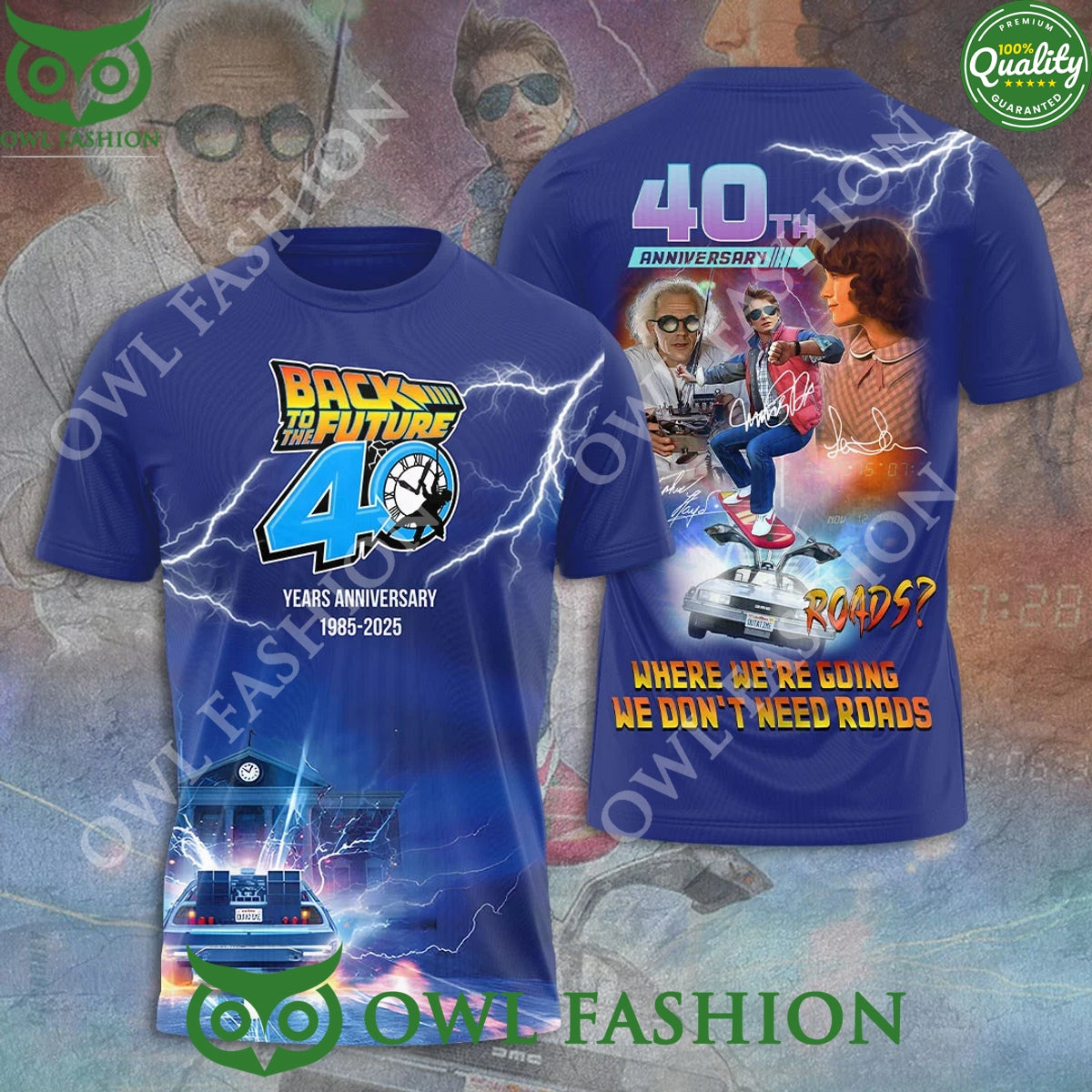 Back to the Future 40 years Anniversary 1985 2025 - Adult & Kids T-Shirts, Sweatshirts & Hoodies apparel design preview 1