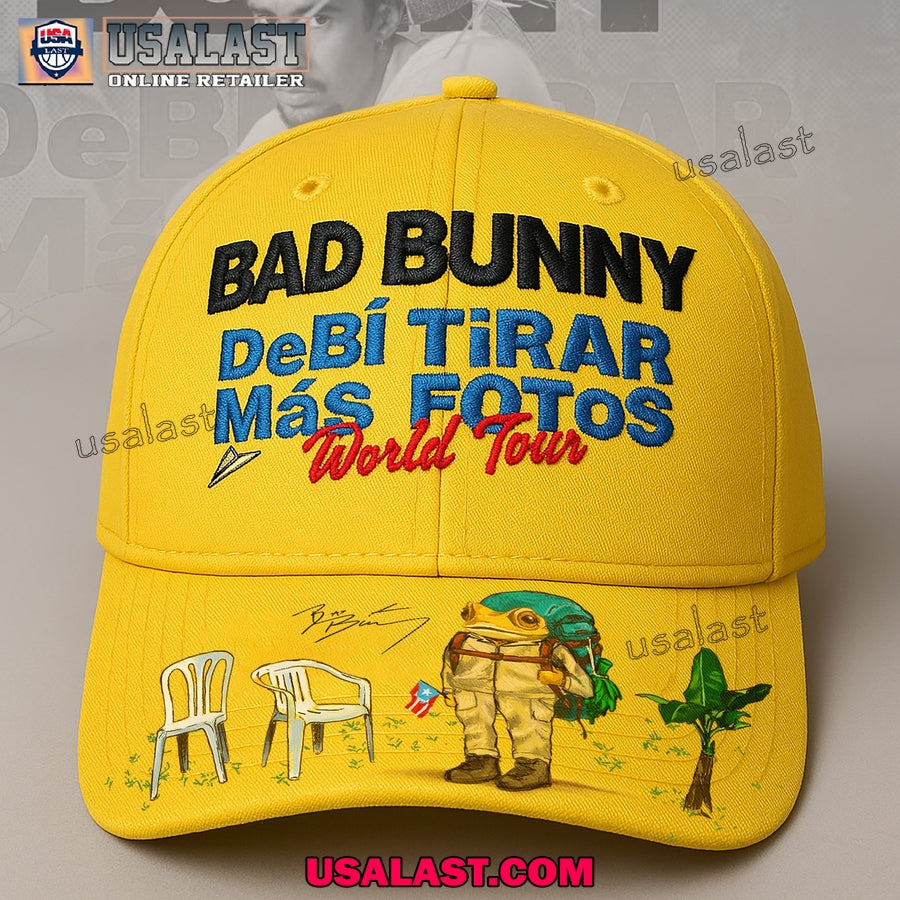 Bad Bunny 2025 World Tour Yellow Classic Cap - Adult & Kids T-Shirts, Sweatshirts & Hoodies apparel design preview 1