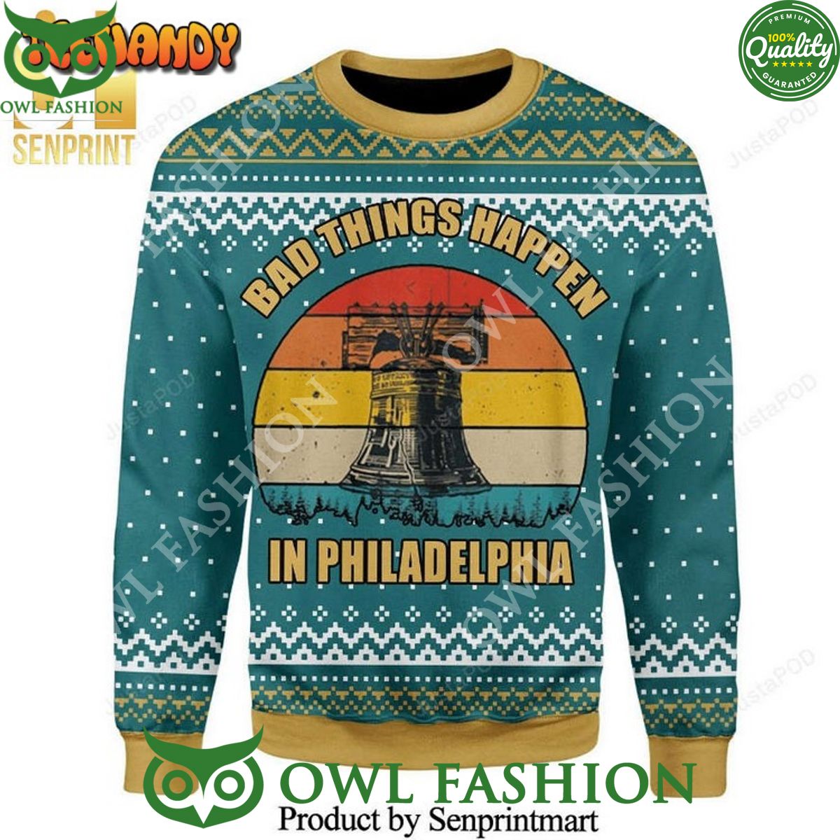 Bad Things Happen In Philadelphia Knitted Ugly - Adult & Kids T-Shirts, Sweatshirts & Hoodies apparel design preview 1
