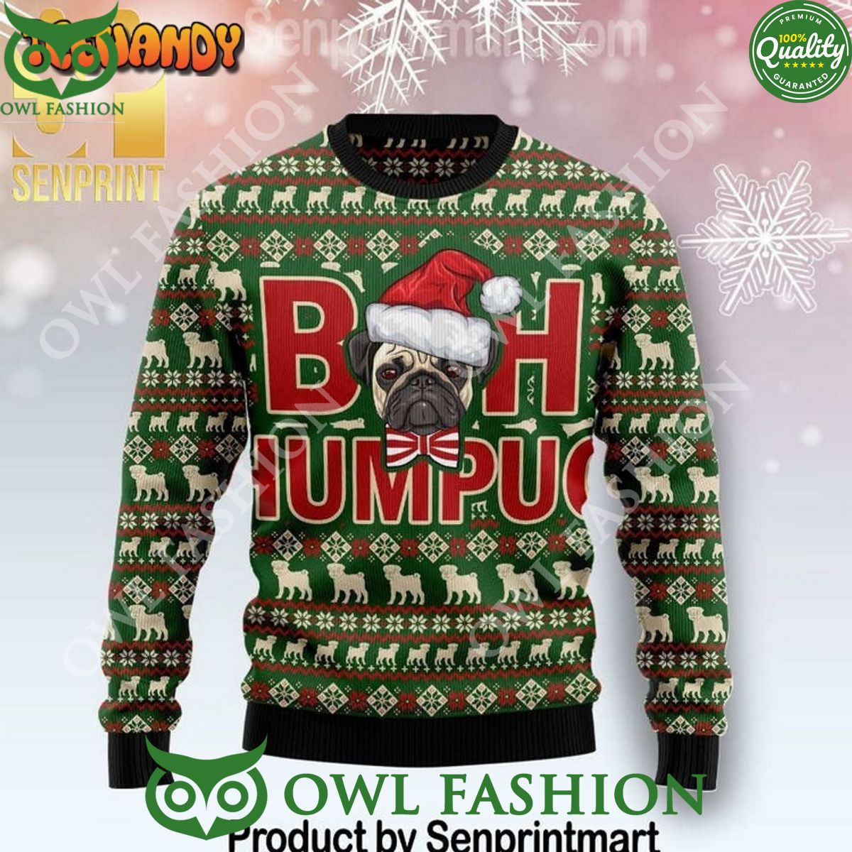 Bah Humpug Xmas Time All Over Printed Knitted Ugly - Adult & Kids T-Shirts, Sweatshirts & Hoodies apparel design preview 1