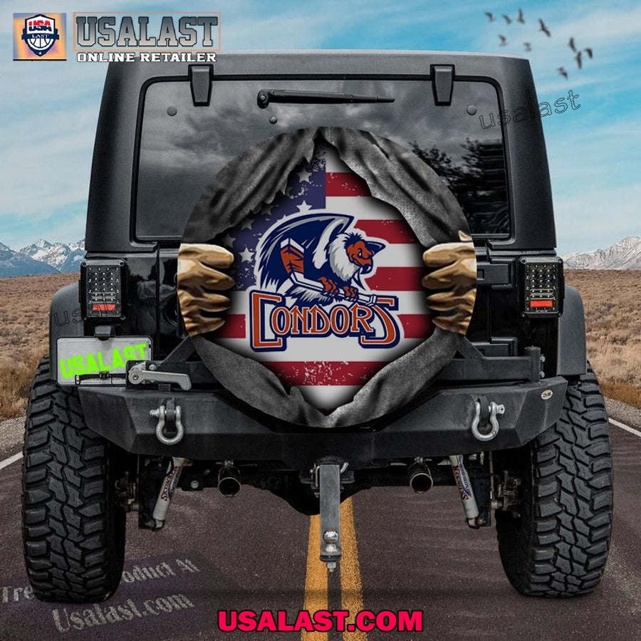 Bakersfield Condors AHL American Flag Spare Tire - Adult & Kids T-Shirts, Sweatshirts & Hoodies apparel design preview 1