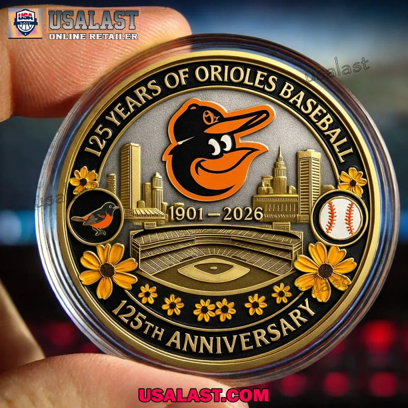 Baltimore Orioles 125th Anniversary Coin - Adult & Kids T-Shirts, Sweatshirts & Hoodies apparel design preview 1