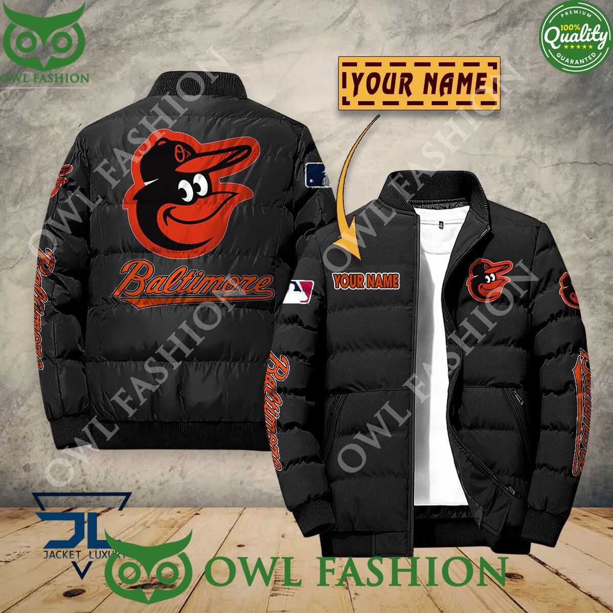 Baltimore Orioles Custom Name MLB Baseball Jacket - Adult & Kids T-Shirts, Sweatshirts & Hoodies apparel design preview 1