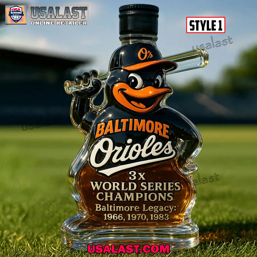 Baltimore Orioles Legacy Whiskey Decanter - Adult & Kids T-Shirts, Sweatshirts & Hoodies apparel design preview 1