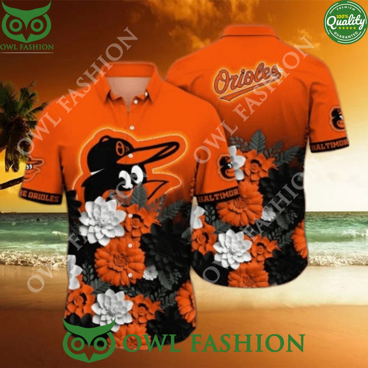 Baltimore Orioles MLB Flower Beach Vibe Premium - Adult & Kids T-Shirts, Sweatshirts & Hoodies apparel design preview 1