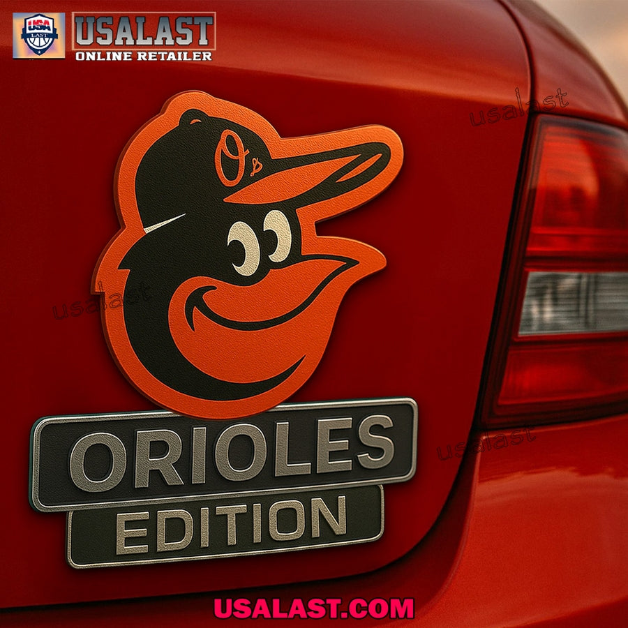 Baltimore Orioles Premium Car Emblem Custom 3D Badge - Adult & Kids T-Shirts, Sweatshirts & Hoodies apparel design preview 1