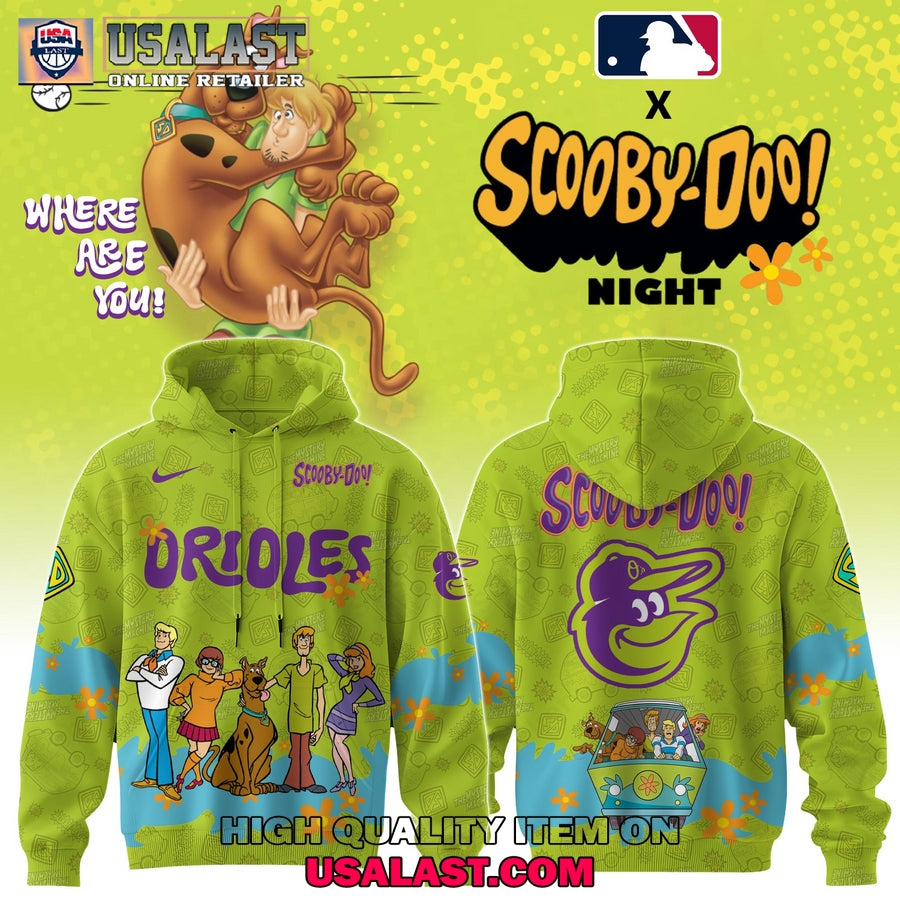 Baltimore Orioles Scooby Doo Night 3D Set - Adult & Kids T-Shirts, Sweatshirts & Hoodies apparel design preview 1