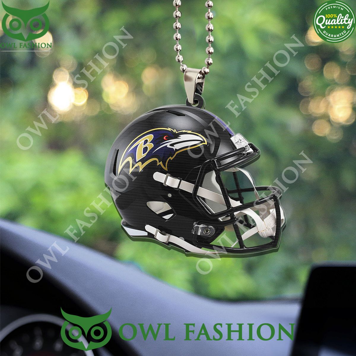 Baltimore Ravens Custom Black 3D Car Ornament - Adult & Kids T-Shirts, Sweatshirts & Hoodies apparel design preview 1