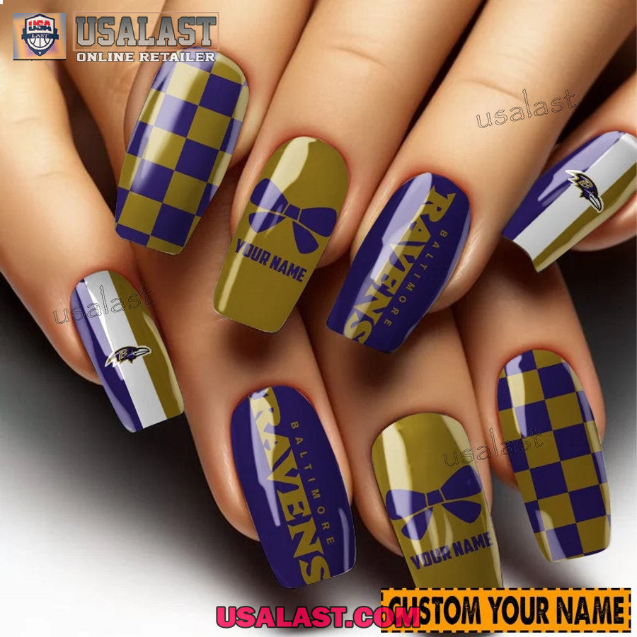 Baltimore Ravens Women Custom Nails Set - Adult & Kids T-Shirts, Sweatshirts & Hoodies apparel design preview 1