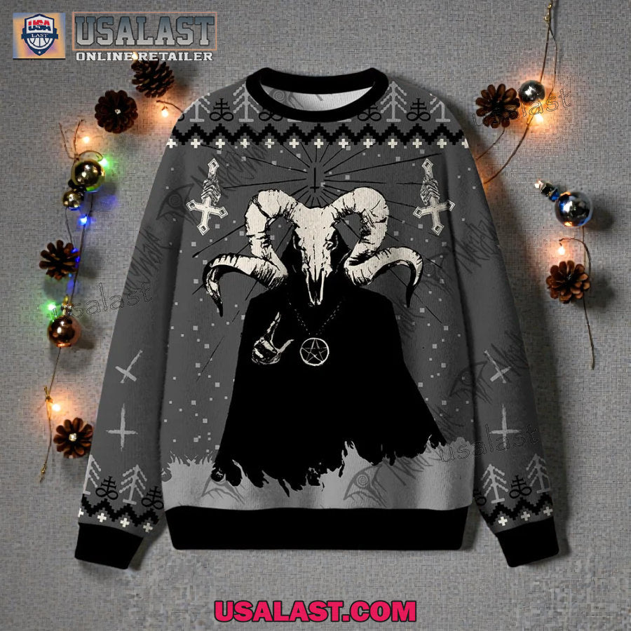 Baphomet Knights Templar Ugly Christmas Sweater - Adult & Kids T-Shirts, Sweatshirts & Hoodies apparel design preview 1