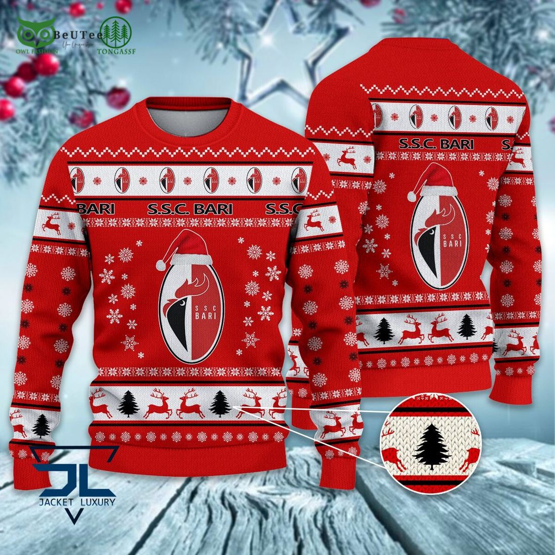 Bari 1908 Football Lega Serie A Ugly Sweater - Adult & Kids T-Shirts, Sweatshirts & Hoodies apparel design preview 1