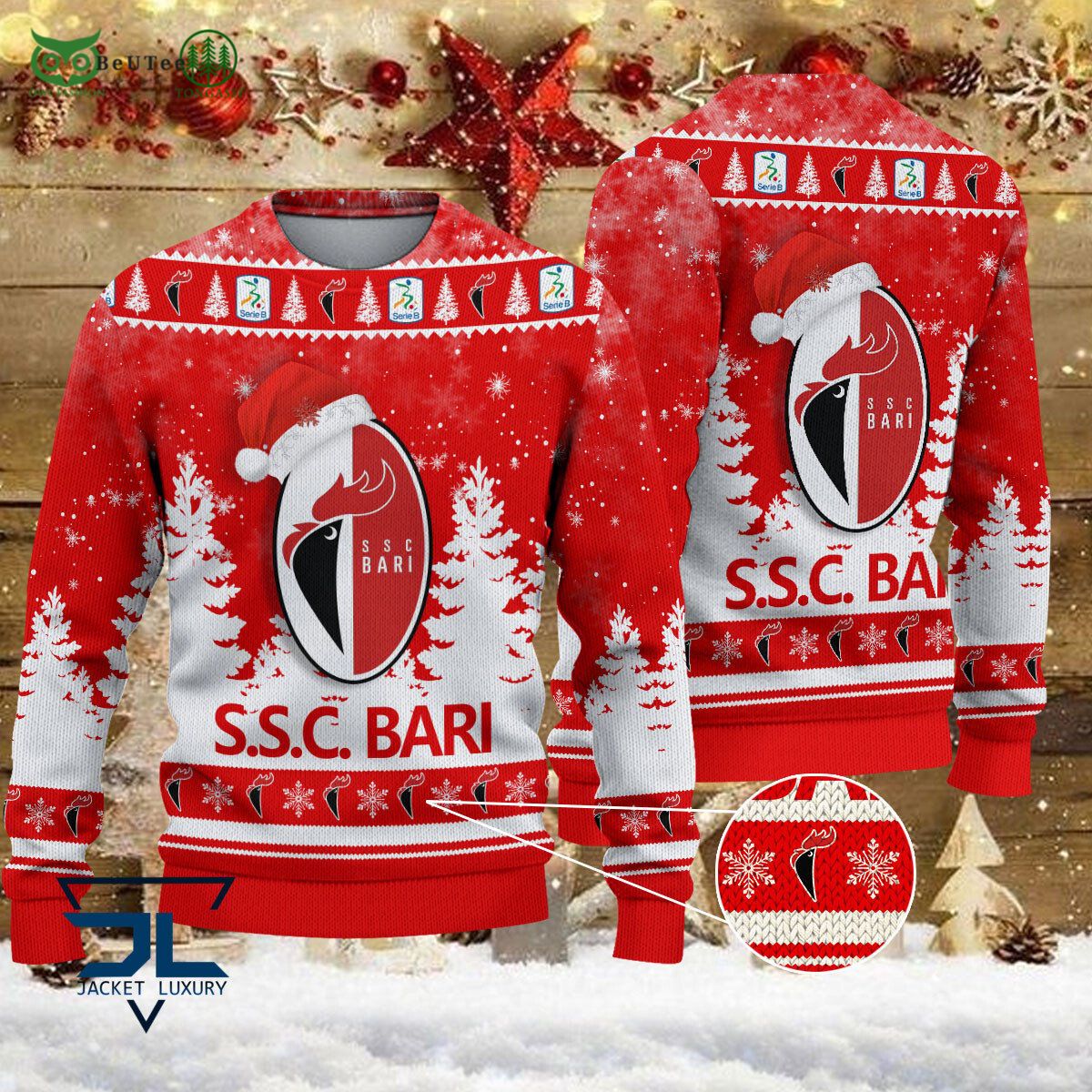 Bari 1908 Lega Serie A Champion Ugly Sweater - Adult & Kids T-Shirts, Sweatshirts & Hoodies apparel design preview 1