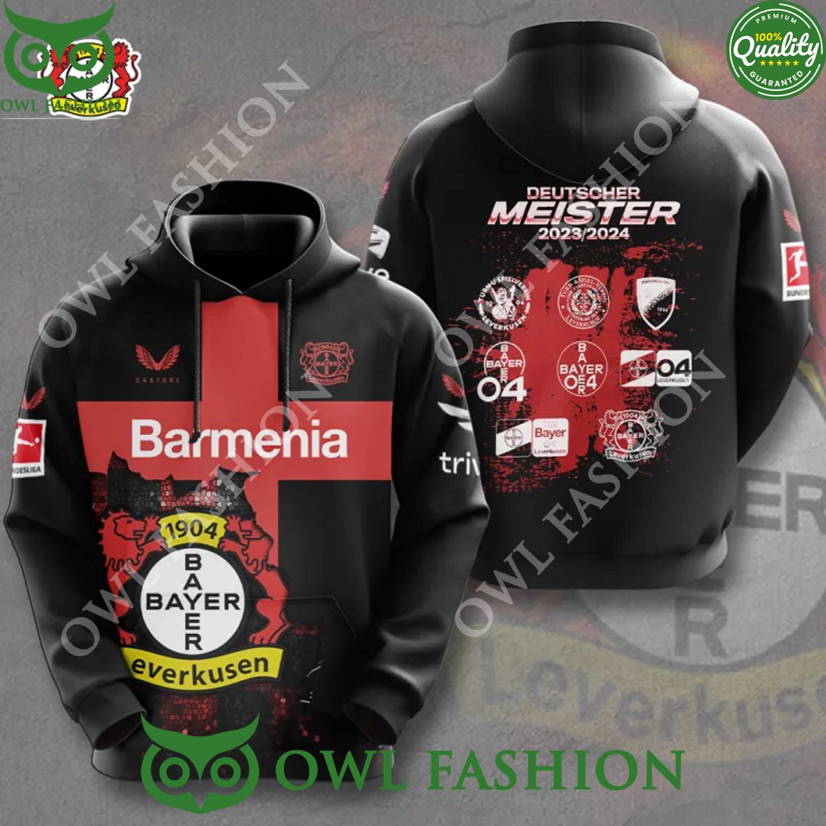 Barmenia Deutscher Meister 2023 2024 Bayer Leverkusen - Adult & Kids T-Shirts, Sweatshirts & Hoodies apparel design preview 1