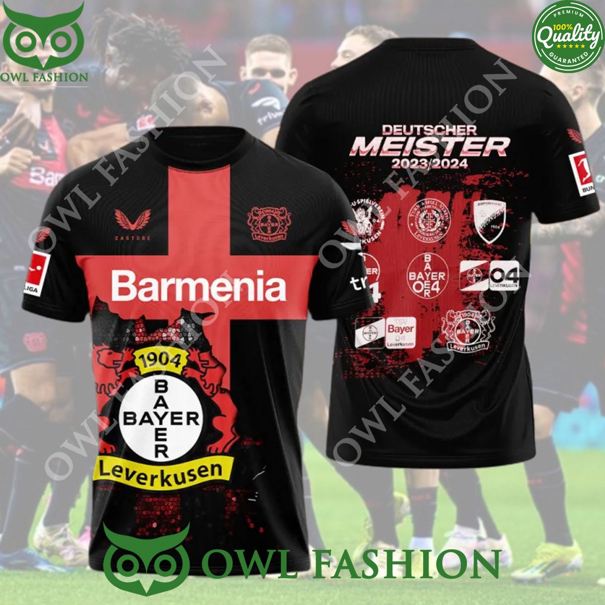 Barmenia Deutscher Meister 2023 2024 Bayer Leverkusen - Adult & Kids T-Shirts, Sweatshirts & Hoodies apparel design preview 1
