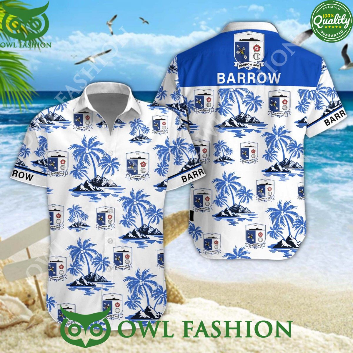 Barrow AFC Football Club Island hawaiian - Adult & Kids T-Shirts, Sweatshirts & Hoodies apparel design preview 1